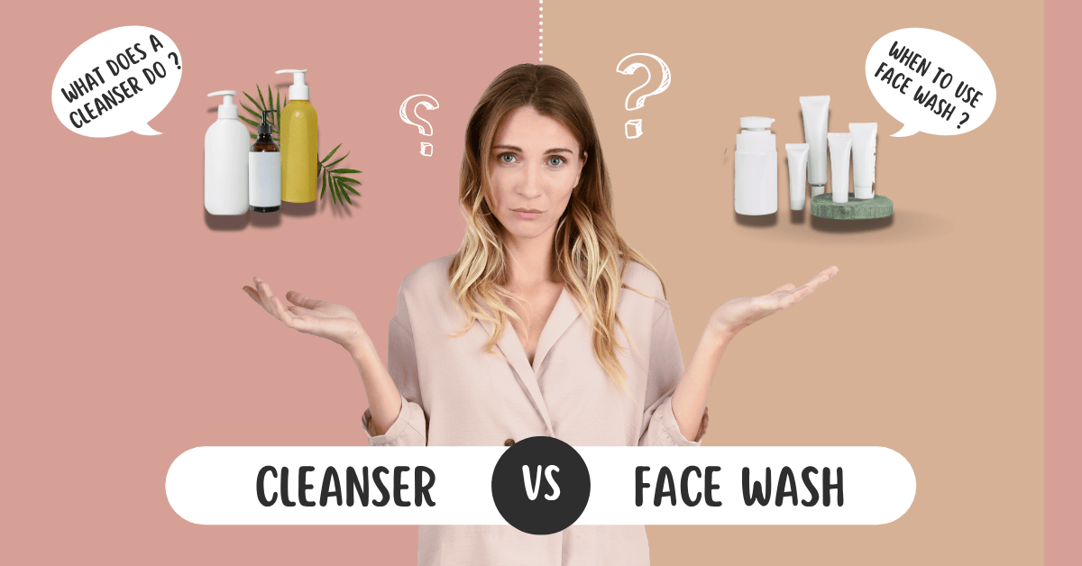 Illustration of cleanser vs face wash