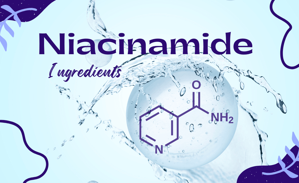Chemical structure of niacinamide displayed
