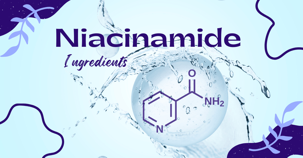Chemical structure of Niacinamide benefits for skin displayed